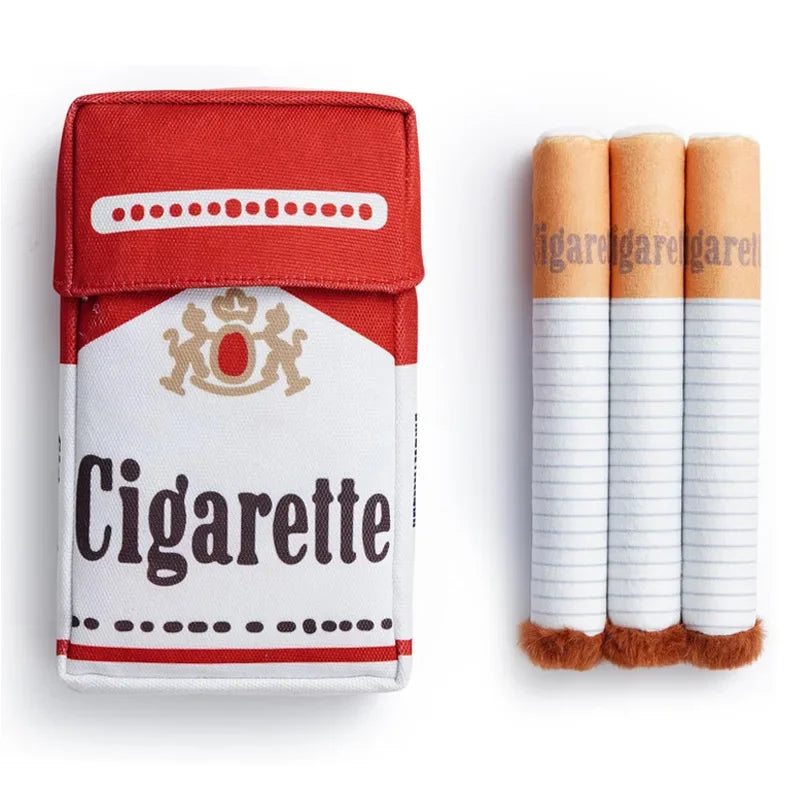 Funny Interactive Plush Dog Toy – Creative Cigarette Design Chew & Giggling Toy for Dogs, Fun Pet Gift for Playtime.