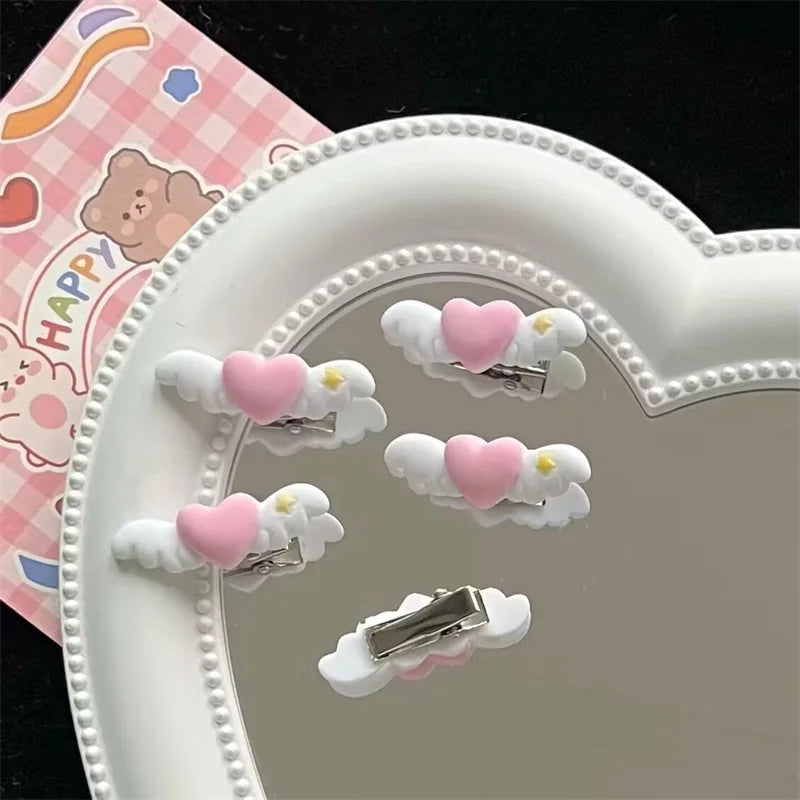 Cartoon Heart Wings Pet Hair Clips – Cute Bow Hairpins for Dogs & Cats, Adorable Hair Accessories.