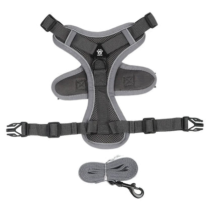 No-Pull Dog Harness & Leash Set – Adjustable Reflective Pet Vest Harness for Small Dogs & Cats, Comfortable Walking Chest Strap Lead.