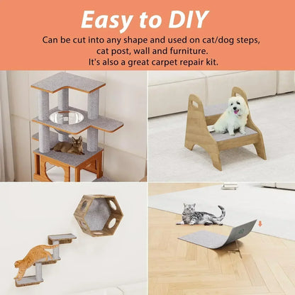 Self-Adhesive Cat Scratch Board Carpet – DIY Trimmable Wall & Sofa Protector for Cats, Anti-Scratch Pad for Claw Sharpening & Furniture Protection.