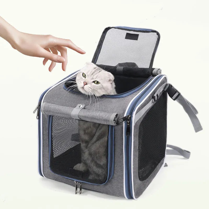 Bicycle Pet Carrier Backpack – Portable Outdoor Bag for Cats & Small Dogs, Suitable for Bicycles & Motorcycles Travel.