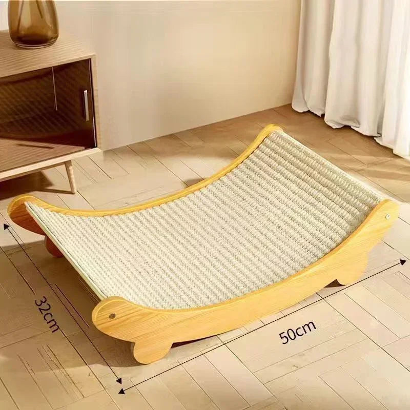 Wooden Cat Scratching Pad – Multifunctional Detachable Cat Scratch Board & Cozy Sleeping Bed, Durable Wear-Resistant Toy for Kittens & Cats.
