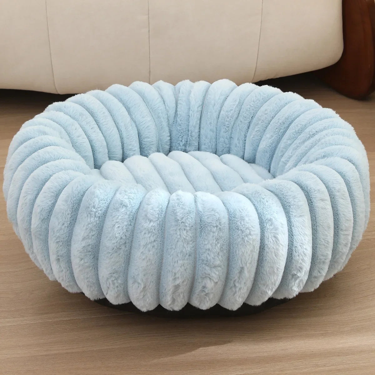 40–70cm Round Plush Pet Bed – Super Soft Warm Sleeping Bed for Cats & Medium Dogs