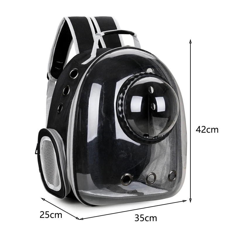 Space Capsule Pet Backpack – Breathable Transparent Carrier Bag for Cats & Dogs, Portable Puppy and Dog Travel Backpack.