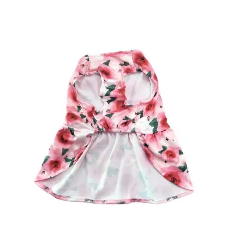 Rose Bow Pet Dress – Cute Love Balloon Print Holiday Outfit for Dogs & Cats, Lightweight Valentine’s Day Party Dress Clothing.