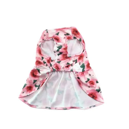 Rose Bow Pet Dress – Cute Love Balloon Print Holiday Outfit for Dogs & Cats, Lightweight Valentine’s Day Party Dress Clothing.