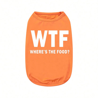 Exclusive Dog Tank Top – Cute “Where’s the Food?” Back Print Pet Shirt for Dogs, and Cats, Soft & Comfortable Everyday Wear