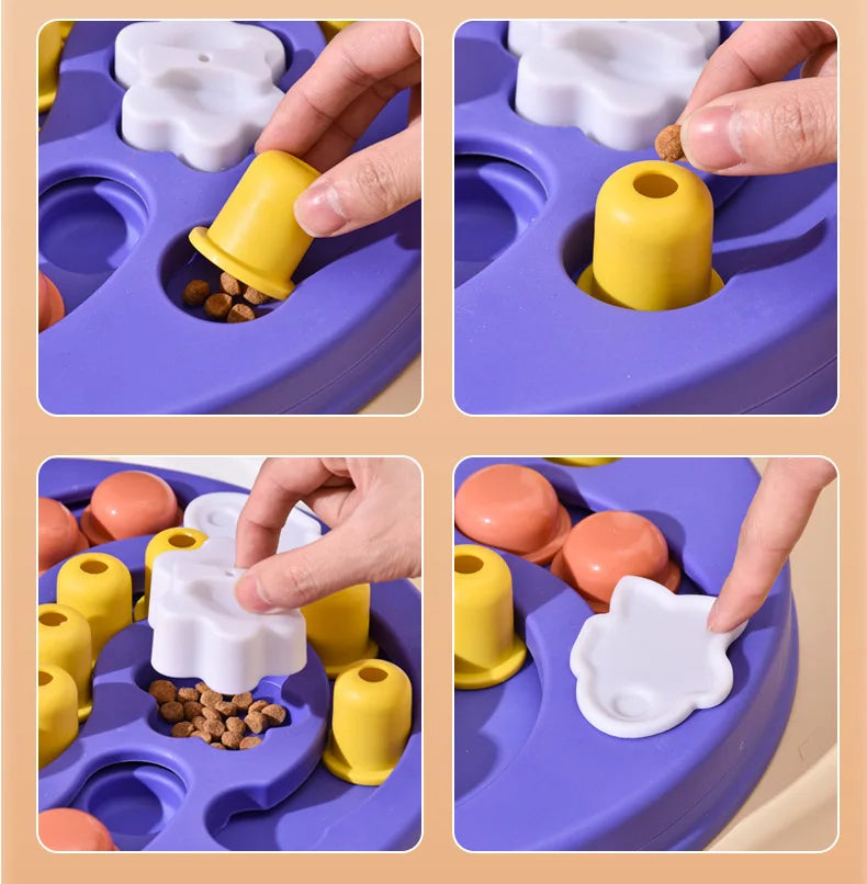 Interactive Dog Puzzle Toy – Slow Feeder Food Dispenser for Dogs & Cats, IQ Training Game with Non-Slip Design for Healthy Eating.