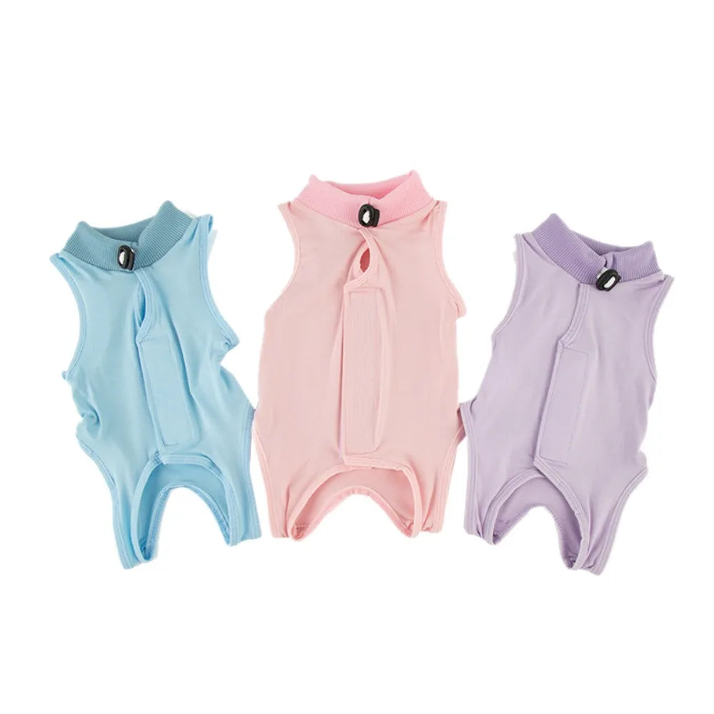 Cat Recovery Jumpsuit – Breathable Soft Anti-Licking Vest for Post-Surgery Wound Protection & Comfortable Recovery Care.