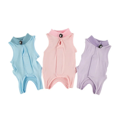 Cat Recovery Jumpsuit – Breathable Soft Anti-Licking Vest for Post-Surgery Wound Protection & Comfortable Recovery Care.