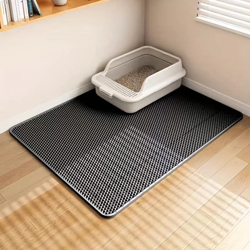 Double-Layer EVA Cat Litter Mat – Lightweight, Odor-Resistant, Non-Slip & Easy to Clean.