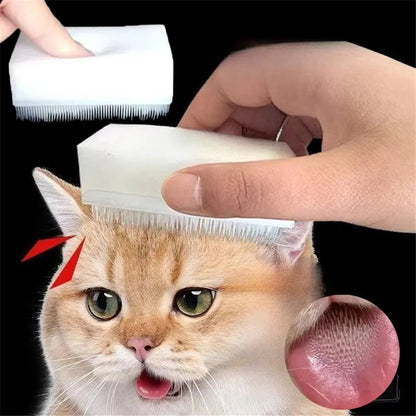 Cat Massage & Grooming Brush – Soft Double-Sided Tongue Sensory Cleaning Brush for Cats & Dogs, Gentle Fur & Tongue Care Tool.