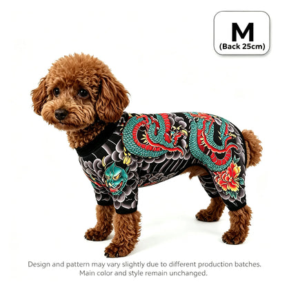 Streetwear Pet Tattoo Bodysuit – 4-Way Stretch Full-Body Costume for Small to Large Dogs & Cats (S–10XL).