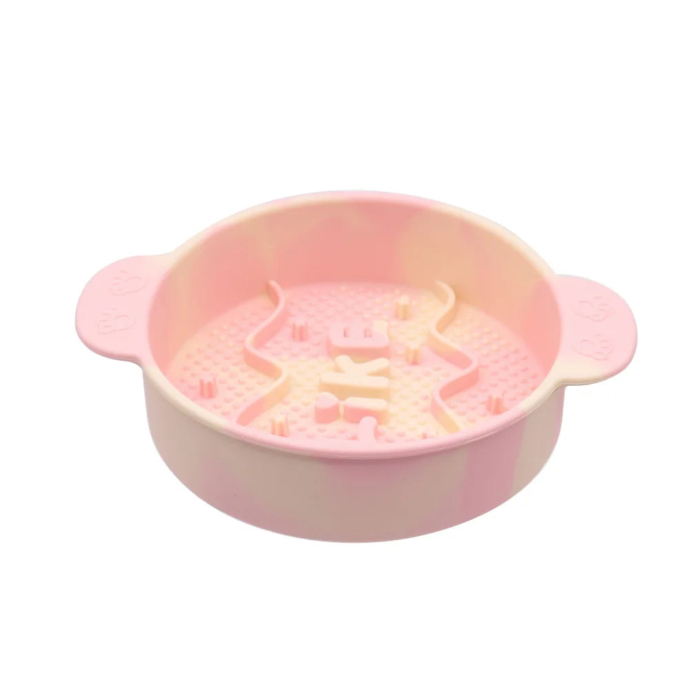 Pet Slow Feeder Bowl – Anti-Choking Non-Slip Silicone Food Bowl for Cats & Dogs, Durable Slow Eating Feeder Design.