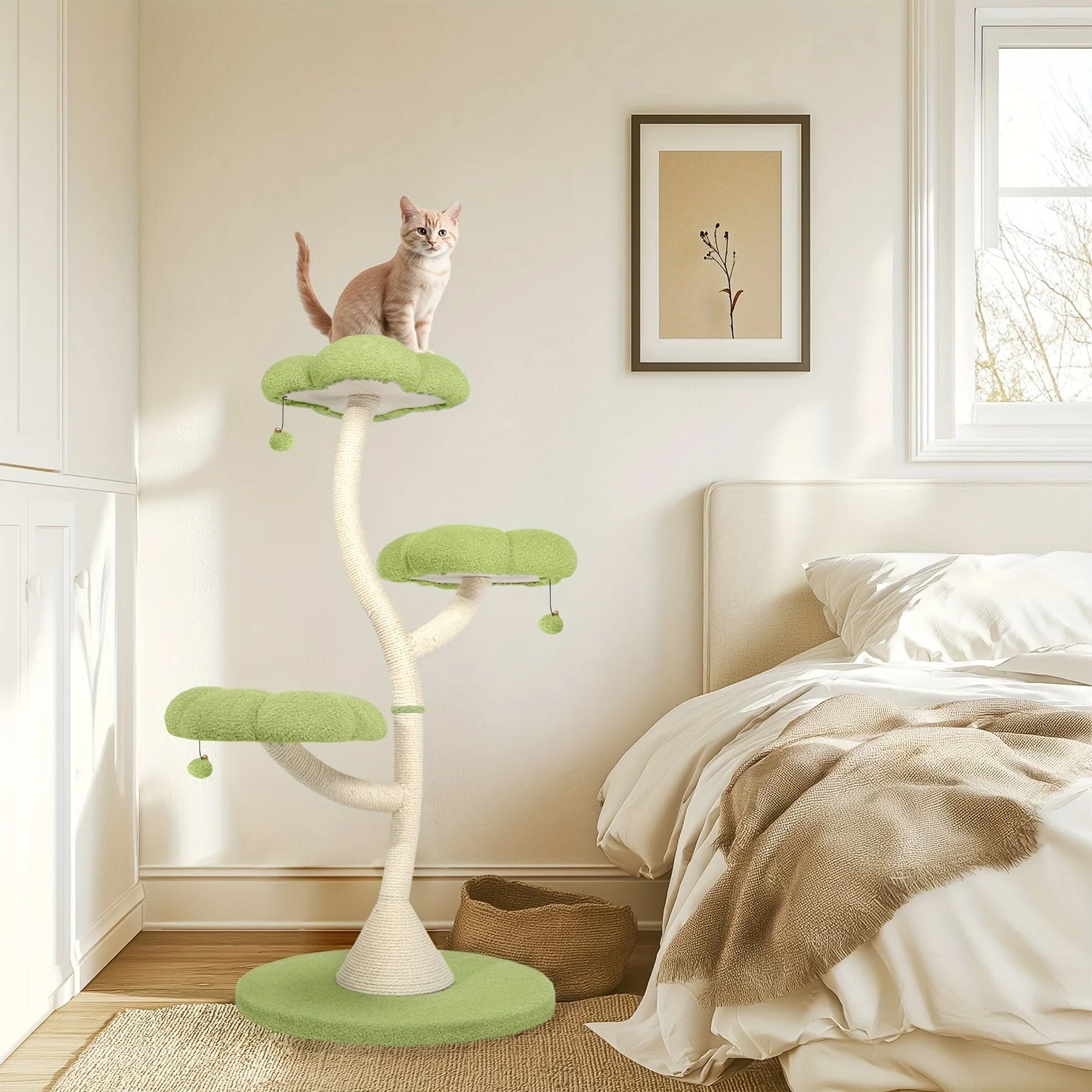Petal-Shaped Cat Tree – Multi-Level Climbing Frame with Cozy Perch, Anti-Scratch Sisal Posts & Indoor Play Area for Kittens and Cats.