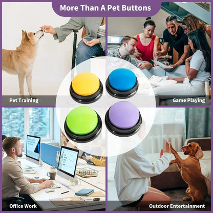 Dog & Cat Communication Buttons – Voice Recording Training Toy with 30-Second Playback, Fun Pet Buzzer Gift