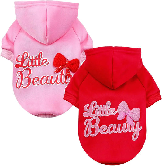 Autumn & Winter Dog Hoodie – Fleece-Lined Sweater for Small Dogs and Cats, Warm Puppy Sweatshirt for Chihuahuas, Yorkies & Girl Dogs.