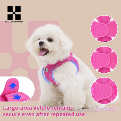 Adjustable Reflective Dog Harness & Leash Set – Comfortable Pet Vest for Small & Medium Dogs & Cats, Ideal for Outdoor Walking.