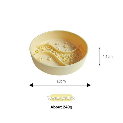 1PC Silicone Pet Slow Feeder Bowl – Anti-Choke Divided Lick Mat with Suction Cup, Spill-Resistant Feeding Dish for Cats & Dogs.