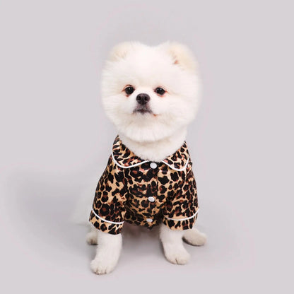 Cute Pet T-Shirt – Soft Lightweight Dog & Cat Homewear with Adorable Leopard, Bee & Cow Print Designs.