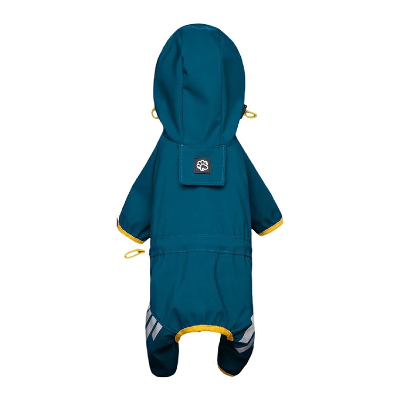 Reflective Waterproof Dog Raincoat – Hooded All-Weather Pet Jumpsuit for Small & Medium Dogs, Lightweight Rain Protection.