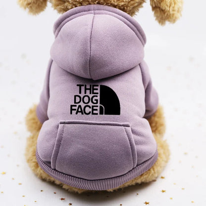 Autumn & Winter Pet Sweater – Sports Style Two-Legged Dog & Cat Outfit with Cowboy Pocket.