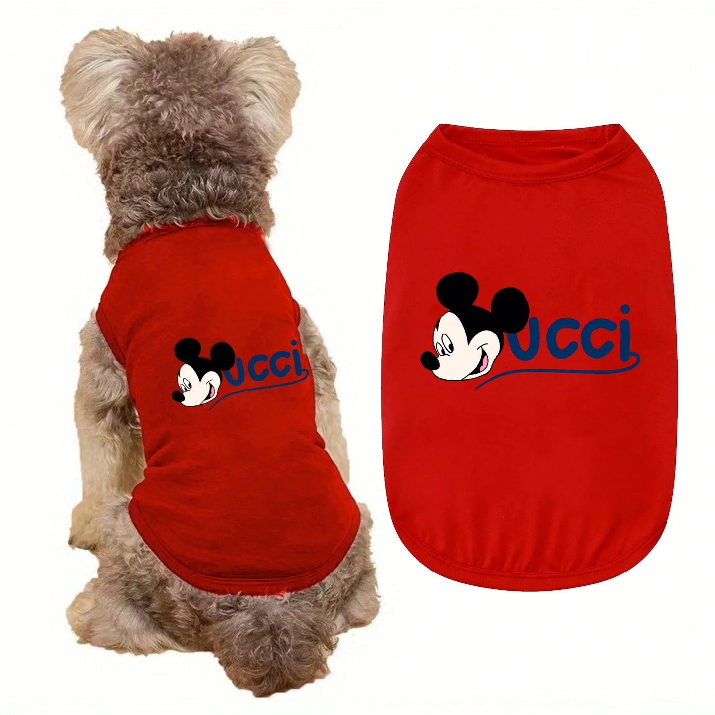 1PC Minimalist Print Pet Vest – Soft & Breathable Sleeveless T-Shirt for Dogs and Cats.