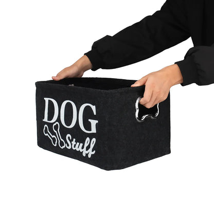 Dog Toy and Accessory Storage Basket for Clothes, Toys, and Pet Essentials.