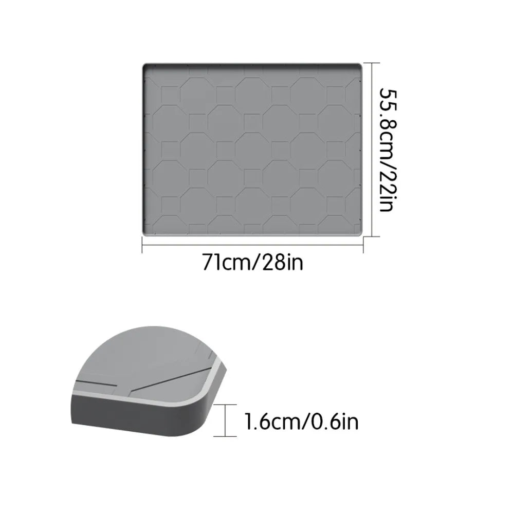 Fashionable Silicone Pet Mat, Wear-Resistant, Scratch-Resistant, Easy-to-Clean Placemat for Cats and Cat Litter Areas.