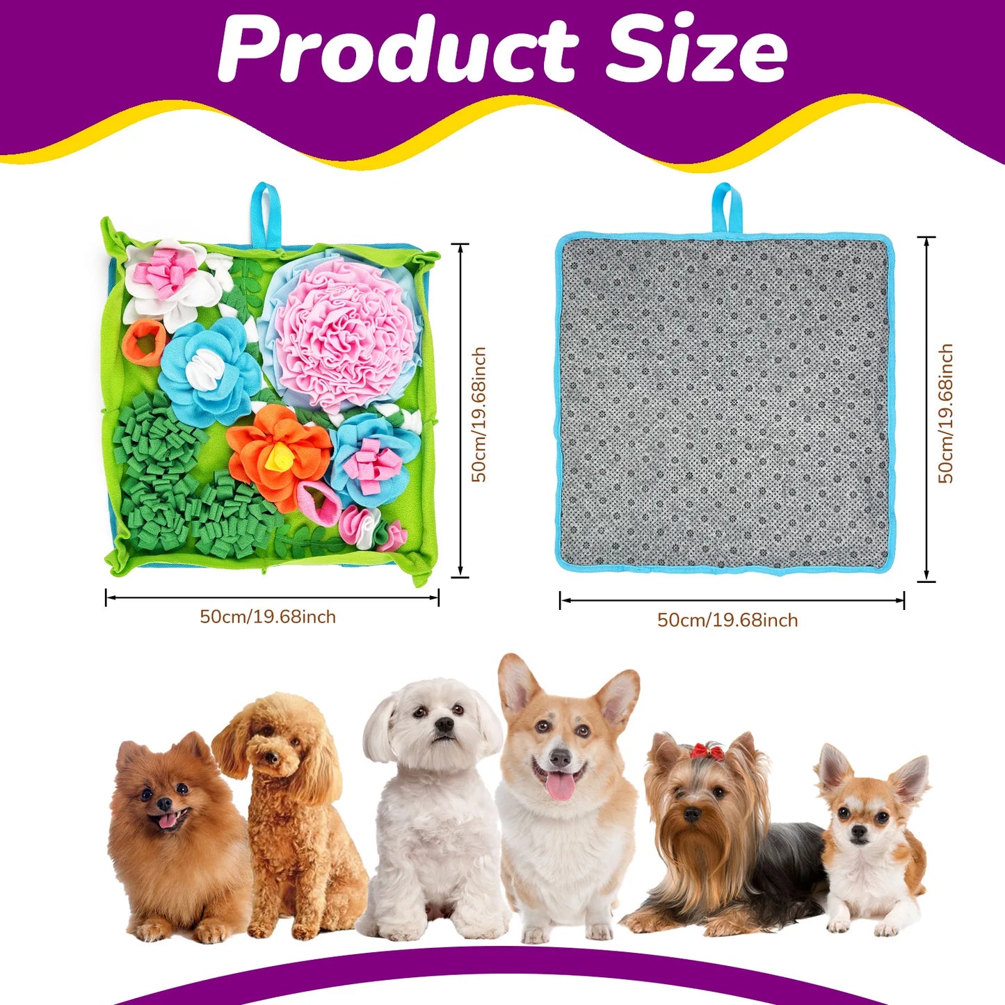 Pet Snuffle Mat – Interactive Dog Training & Slow Feeding Mat for Hidden Treats, Anti-Boredom & Anti-Choking Pet Toy.