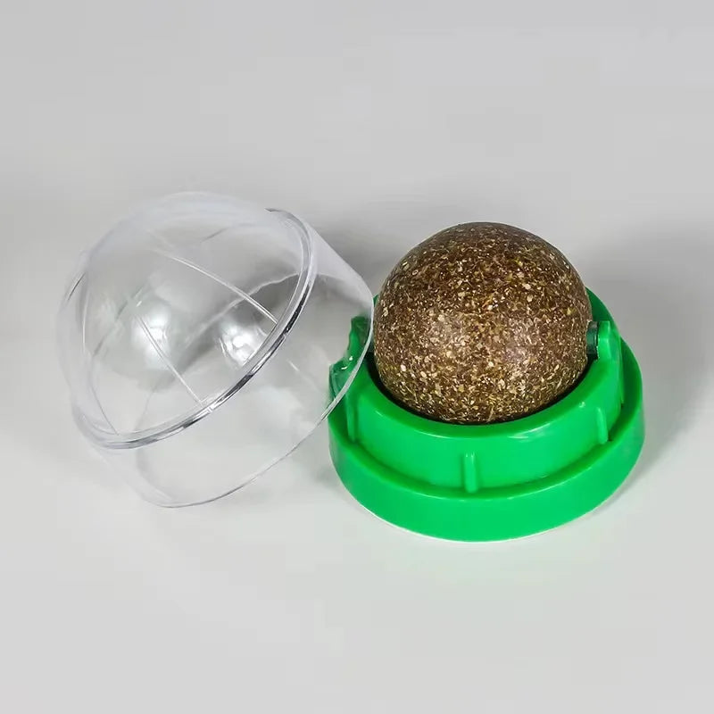 Catnip Cat Wall Stick-on Ball Toy Scratchers Treats Healthy Natural Removes Balls to Promote Digestion Cat Grass Snack.