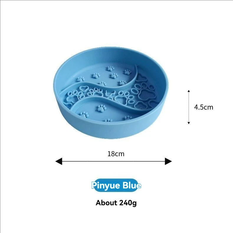 1PC Silicone Pet Slow Feeder Bowl – Anti-Choke Divided Lick Mat with Suction Cup, Spill-Resistant Feeding Dish for Cats & Dogs.