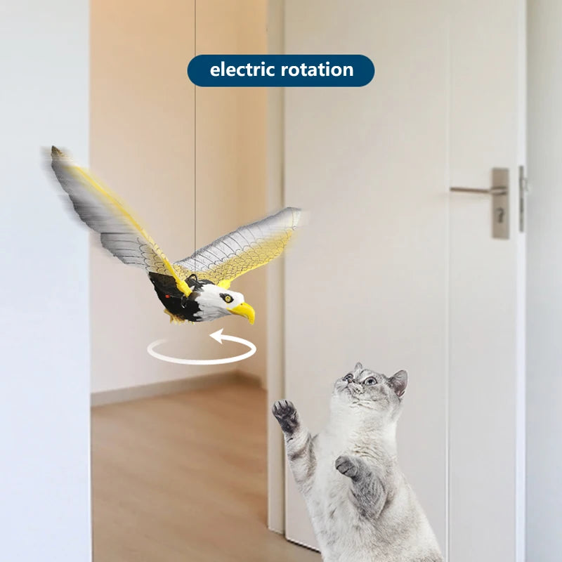 Simulation Bird Cat Toy – Interactive Hanging Door Teaser with Automatic Scratch Rope & Eagle Design for Fun Indoor Cat Play.