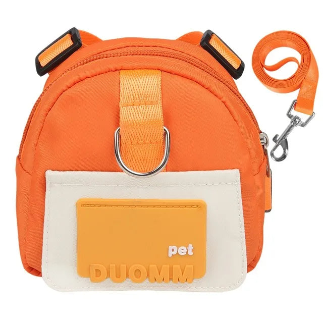 Waterproof Pet Backpack for Dogs – Outdoor Travel Puppy Bag with Harness & Collar, Ideal for Snacks and Walking Accessories.