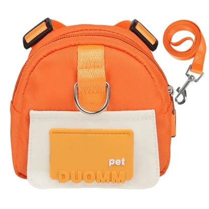 Waterproof Pet Backpack for Dogs – Outdoor Travel Puppy Bag with Harness & Collar, Ideal for Snacks and Walking Accessories.