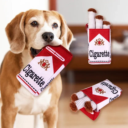 Funny Interactive Plush Dog Toy – Creative Cigarette Design Chew & Giggling Toy for Dogs, Fun Pet Gift for Playtime.