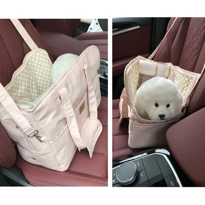 Portable Pet Carrier Bag – Non-Slip Shoulder Handbag & Car Seat for Cats & Small Dogs.
