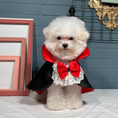 Halloween Vampire Cape Costume – Prince Cosplay Dress-Up Outfit for Small & Medium Dogs.