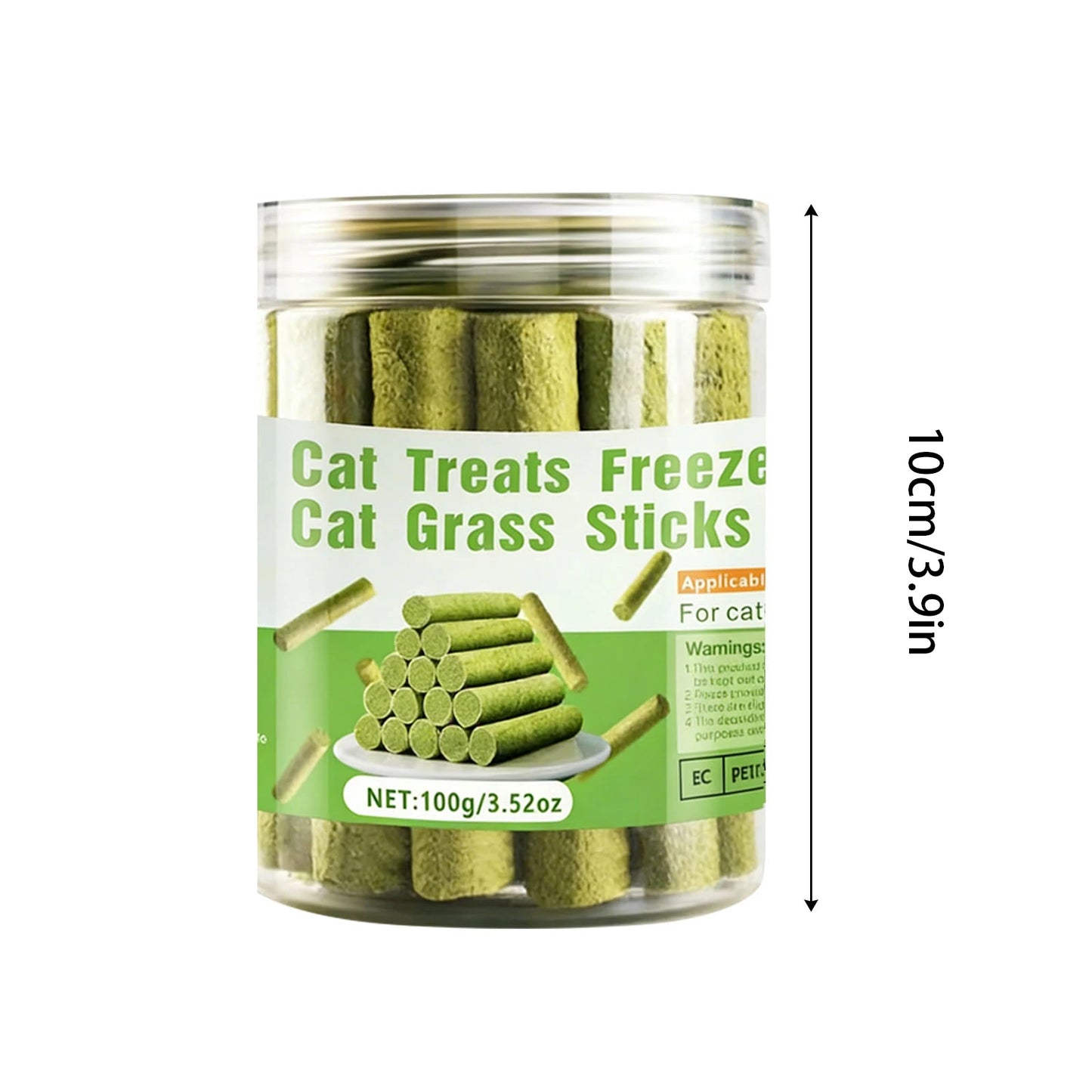 16-Pack Freeze-Dried Cat Grass Sticks, Natural Teething Chews for Hairball Control, Dental Cleaning & Healthy Cat Treats.