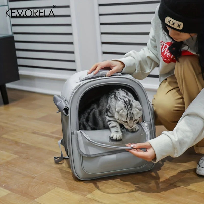 Large Capacity Pet Carrier Backpack – Breathable Mesh Foldable Travel Bag for Dogs & Cats, Ideal for Hiking, Camping & Outdoor Adventures.