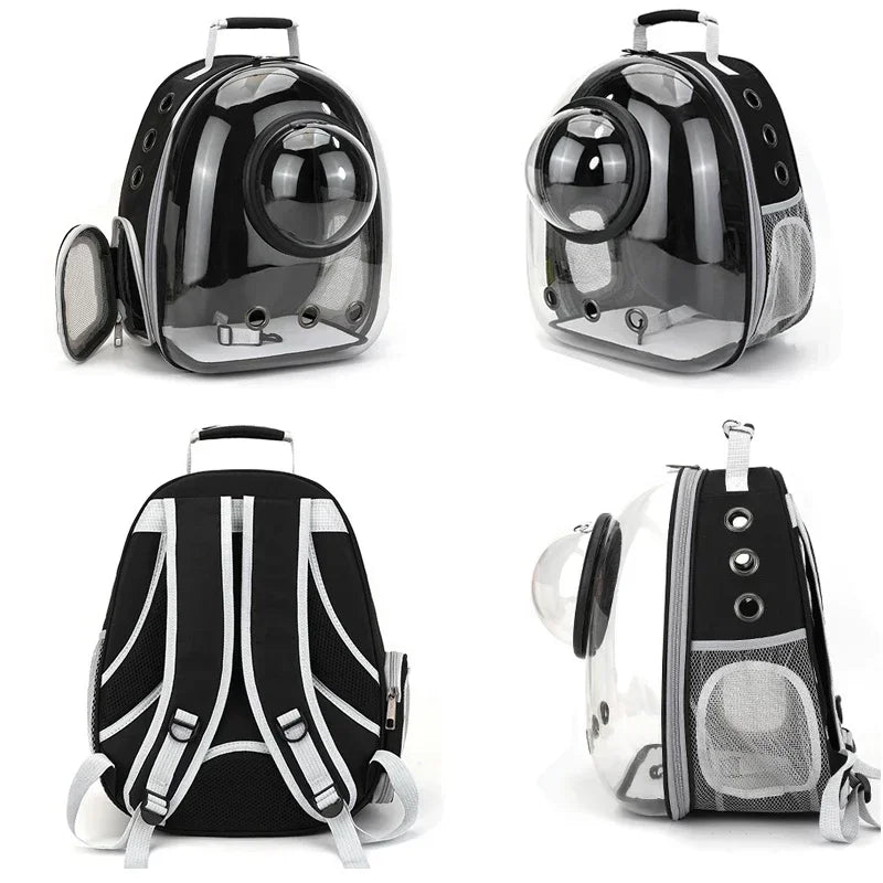 Space Capsule Pet Carrier Backpack – Breathable Transparent Travel Bag for Cats & Dogs, Portable Puppy and Pet Transport Backpack.