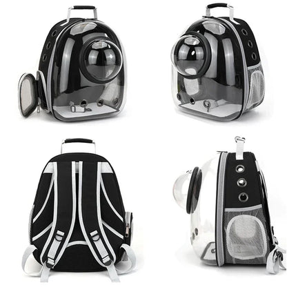 Space Capsule Pet Carrier Backpack – Breathable Transparent Travel Bag for Cats & Dogs, Portable Puppy and Pet Transport Backpack.