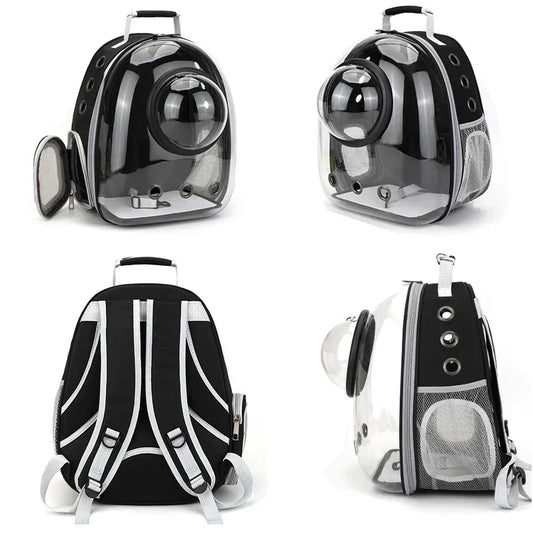 Space Capsule Pet Carrier Backpack – Breathable Transparent Travel Bag for Cats & Dogs, Portable Puppy and Pet Transport Backpack.