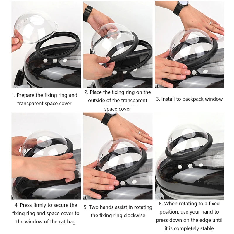 Space Capsule Pet Backpack – Breathable Transparent Carrier Bag for Cats & Dogs, Portable Puppy and Dog Travel Backpack.
