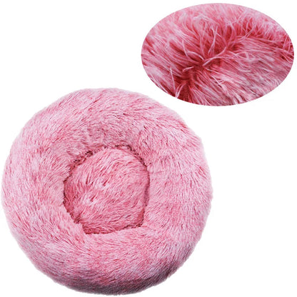 Round Plush Dog Bed – Winter Warm Washable Basket-Style Pet Bed for Small, Medium & Large Dogs & Cats, Soft Sofa-Style Sleeping Cushion.