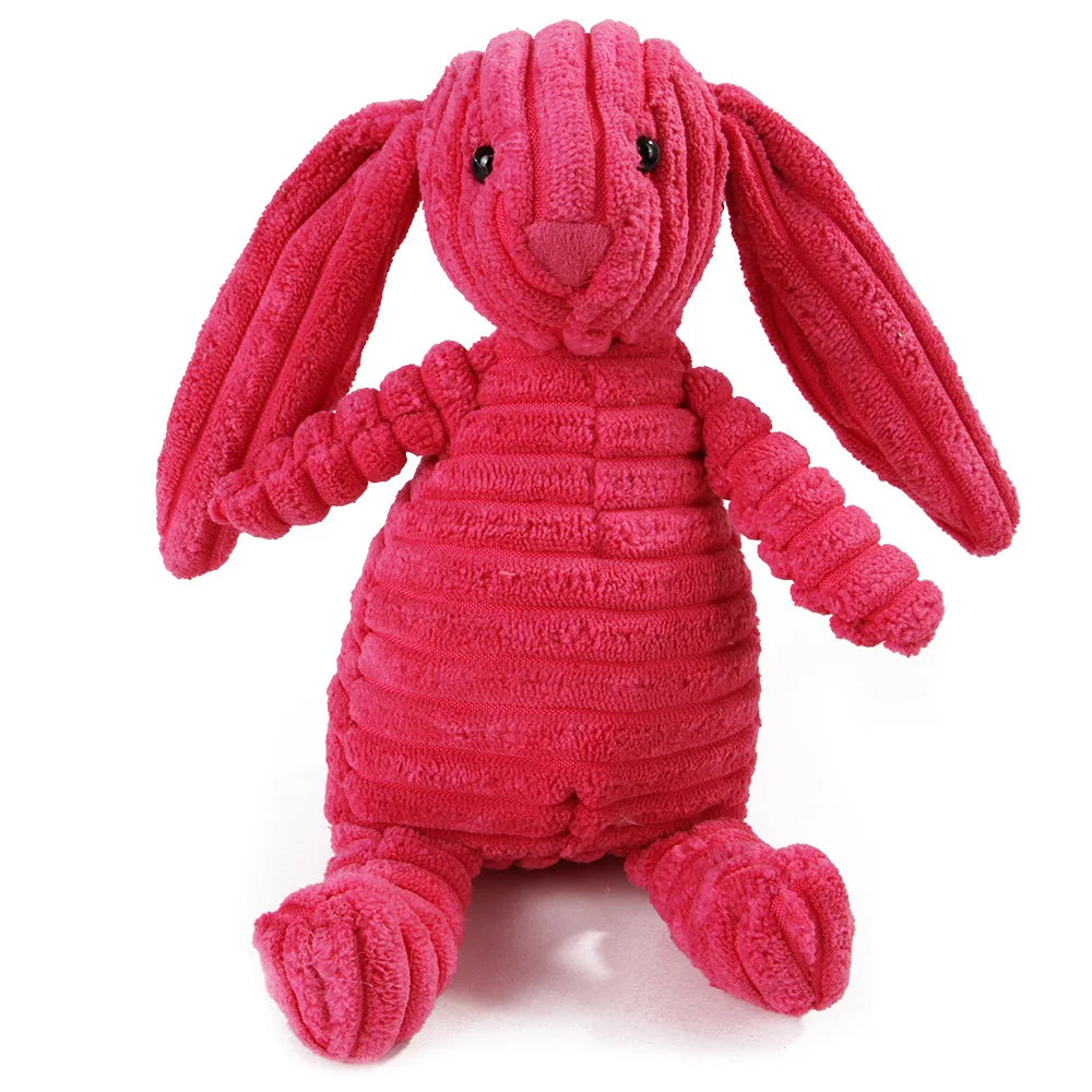 Pet Dog Molar Plush Toy – Corduroy Monkey & Pig Squeaky Chew Toy for Teeth Cleaning, Training & Interactive Play for Large Dogs.