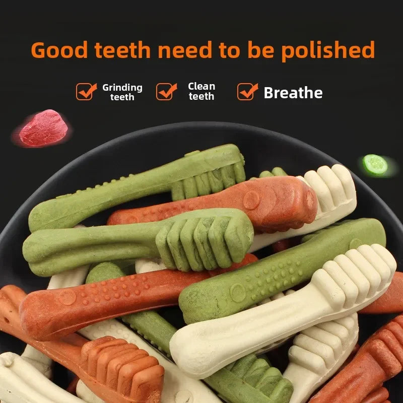 Beef-Flavored Dog Dental Chew Sticks, Durable Bite-Resistant Chew Toys for Teeth Cleaning & Training.
