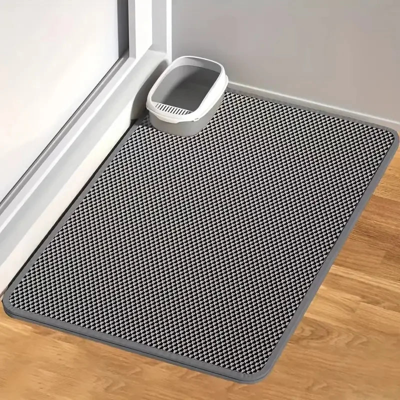 Double-Layer EVA Cat Litter Mat – Lightweight, Odor-Resistant, Non-Slip & Easy to Clean.