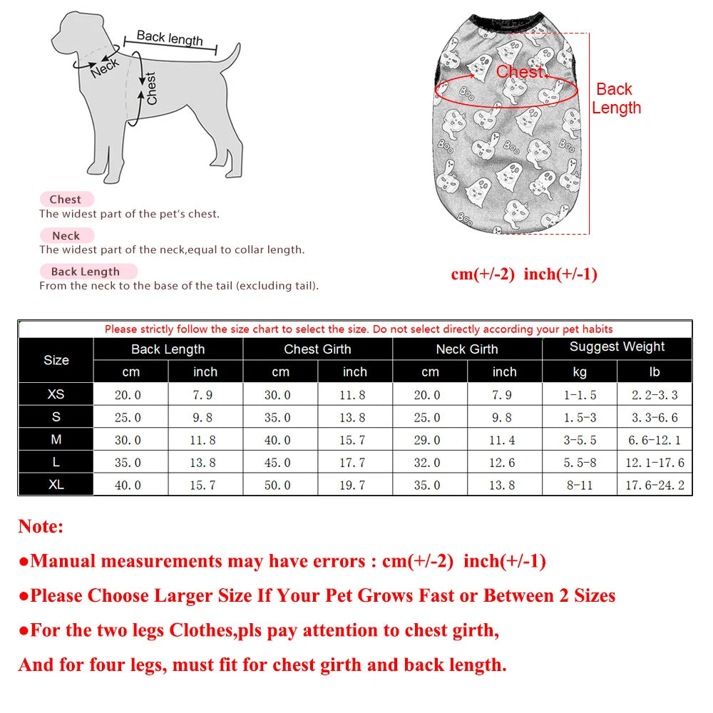 Halloween Pumpkin Print Pet Vest – Autumn Costume Shirt for Small & Medium Dogs, Chihuahuas, Pugs & French Bulldogs