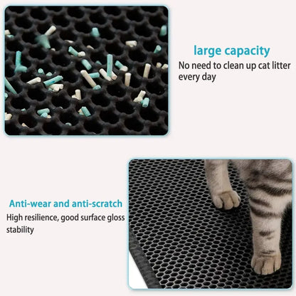 Cat Litter Mat With Gift Double Layer Waterproof Pet Litter Box Mat Non-slip Sand Cat Pad Washable Bed Mat Clean Pad Products.